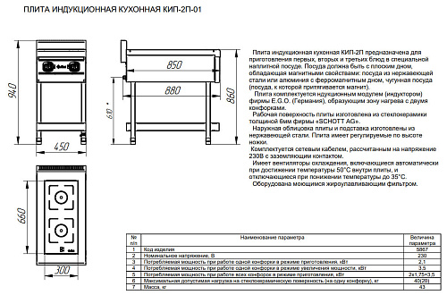 Плита профессиональная индукционная Abat КИП-2П-01 Плита профессиональная индукционная Abat КИП-2П-01